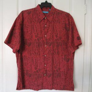 Tori Richard Mens S/S "Waikoloa" (HI) Red Cotton Hawaiian Resort Shirt - Size XL
